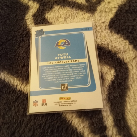 🏈Tutu Atwell 2021 Donruss Football🏈Blue Press Proof🏈Rated Rookie🏈 - Picture 3 of 3